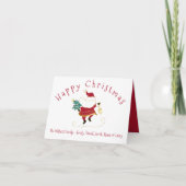 Niedlicher Weihnachtsmann mit Familiennamen Karte (Vorderseite)