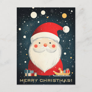 Niedlicher Weihnachtsmann mit Geschenkboxen Postkarte