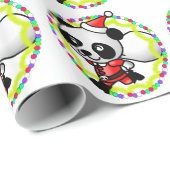 Niedlicher Weihnachtsmann mit Geschenken Geschenkpapier (Rolleneckpunkt)