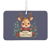 Niedlicher Weihnachtsmann mit Holly und Sign Autolufterfrischer (Rückseite)