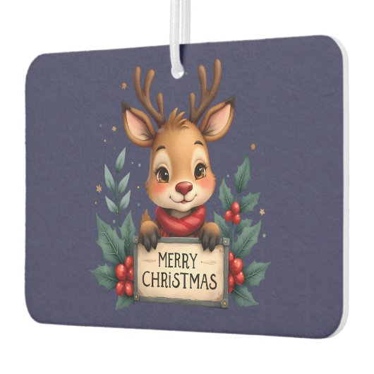 Niedlicher Weihnachtsmann mit Holly und Sign Autolufterfrischer (Links)