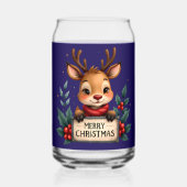 Niedlicher Weihnachtsmann mit Holly und Sign Dosenglas (Rückseite)