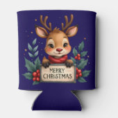 Niedlicher Weihnachtsmann mit Holly und Sign Dosenkühler (Rückseite)