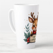 Niedlicher Weihnachtsmann mit Holly und Sign Milchtasse (Linke Ecke)