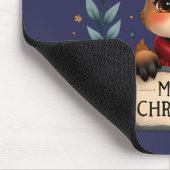 Niedlicher Weihnachtsmann mit Holly und Sign Mousepad (Ecke)