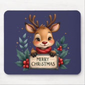 Niedlicher Weihnachtsmann mit Holly und Sign Mousepad (Vorne)