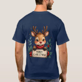 Niedlicher Weihnachtsmann mit Holly und Sign T-Shirt (Rückseite)