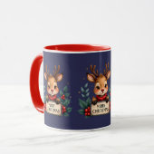 Niedlicher Weihnachtsmann mit Holly und Sign Tasse (Vorderseite Links)