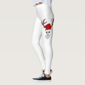 Niedlicher Weihnachtsmann mit Maske White Red Leggings (Links)
