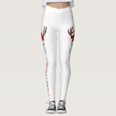 Niedlicher Weihnachtsmann mit Maske White Red Leggings (Vorderseite)