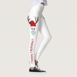 Niedlicher Weihnachtsmann mit Maske White Red Leggings