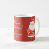 Niedlicher Weihnachtsmann mit Namen Frohe Weihnach Kaffeetasse (VorderseiteRechts)