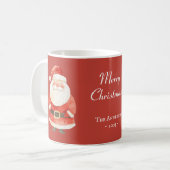 Niedlicher Weihnachtsmann mit Namen Frohe Weihnach Kaffeetasse (Vorderseite Links)