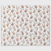 Niedlicher Weihnachtsmann mit Punkten und Sternen Geschenkpapier (Flach)