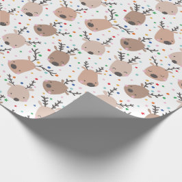Niedlicher Weihnachtsmann mit Punkten und Sternen Geschenkpapier