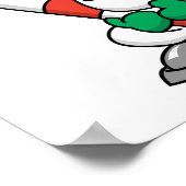 Niedlicher Weihnachtsmann mit Riesenkandy Cane Poster (Ecke)