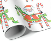 Niedlicher Weihnachtsmann mit Riesenkaninchen und Geschenkpapier (Rolleneckpunkt)