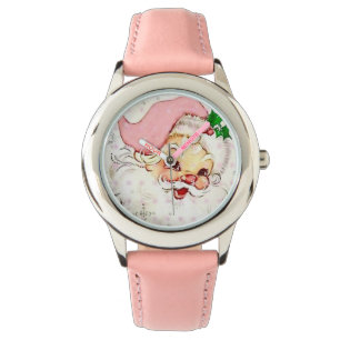 Niedlicher Weihnachtsmann mit rosa Hut Armbanduhr