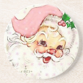 Niedlicher Weihnachtsmann mit rosa Hut Getränkeuntersetzer