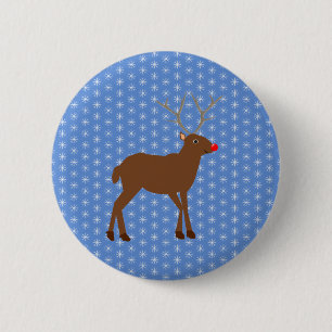 Niedlicher Weihnachtsmann mit Roter Nase Button