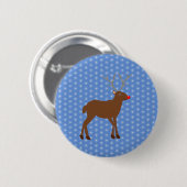 Niedlicher Weihnachtsmann mit Roter Nase Button (Vorne & Hinten)