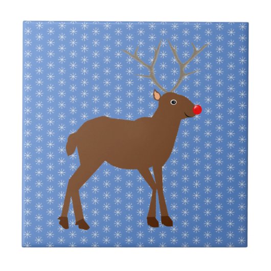 Niedlicher Weihnachtsmann mit Roter Nase Fliese (Vorderseite)