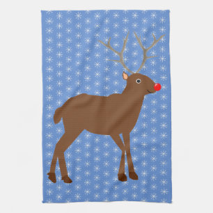Niedlicher Weihnachtsmann mit Roter Nase Geschirrtuch