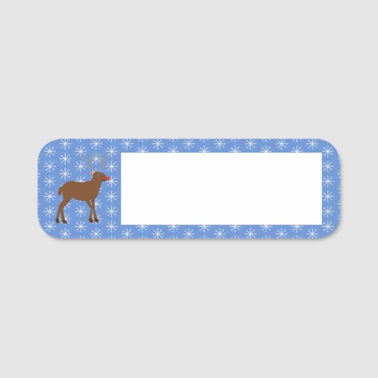 Niedlicher Weihnachtsmann mit Roter Nase Namensschild (Vorderseite)