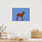 Niedlicher Weihnachtsmann mit Roter Nase Poster (Küche)