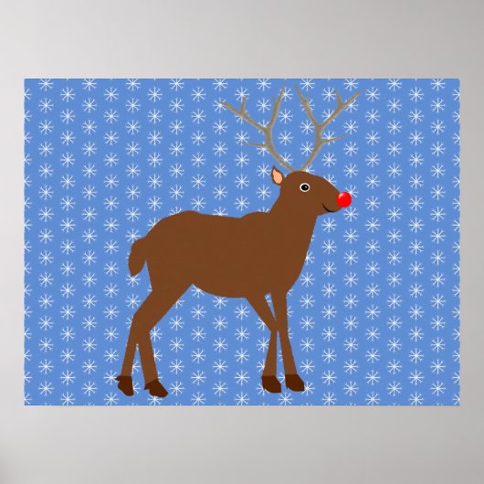 Niedlicher Weihnachtsmann mit Roter Nase Poster (Vorne)