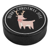 Niedlicher Weihnachtsmann mit Scarf Illustration Eishockey Puck (3/4)