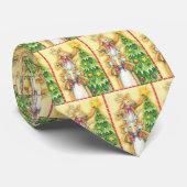 Niedlicher Weihnachtsmann mit Weihnachtsbaum-Star Krawatte (Gerollt)