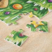 Niedlicher Weihnachtsmann mit Weihnachtsbaum-Star Puzzle (Seite)