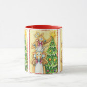 Niedlicher Weihnachtsmann mit Weihnachtsbaum-Star Tasse (Zentrum)
