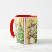 Niedlicher Weihnachtsmann mit Weihnachtsbaum-Star Tasse (Vorderseite Links)