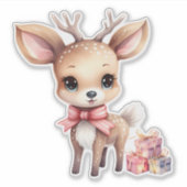 Niedlicher Weihnachtsmann mit Weihnachtsgeschenken Aufkleber (Vorderseite)