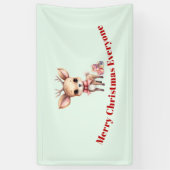 Niedlicher Weihnachtsmann mit Weihnachtsgeschenken Banner (Vertikal)