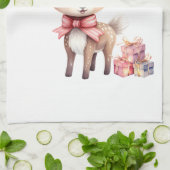 Niedlicher Weihnachtsmann mit Weihnachtsgeschenken Geschirrtuch (Gefaltet)