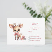 Niedlicher Weihnachtsmann mit Weihnachtsgeschenken RSVP Karte (Stehend Vorderseite)