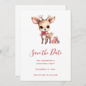 Niedlicher Weihnachtsmann mit Weihnachtsgeschenken Save The Date (Vorne/Hinten)