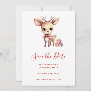 Niedlicher Weihnachtsmann mit Weihnachtsgeschenken Save The Date