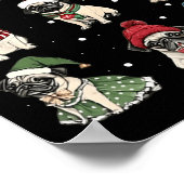 Niedlicher Weihnachtsmann Mops Weihnachten Weihnac Poster (Ecke)