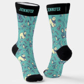 Niedlicher Weihnachtsmann-Muster Pinguin-Polar Socken (Gewinkelt)