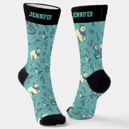 Niedlicher Weihnachtsmann-Muster Pinguin-Polar Socken