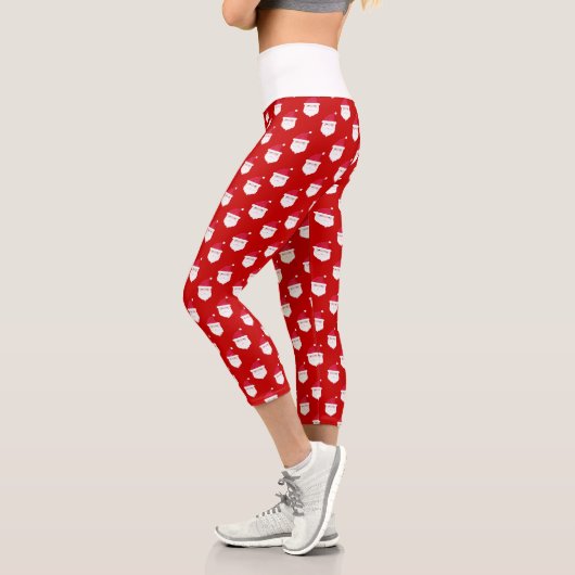 Niedlicher Weihnachtsmann Oberweihnachtsmuster Hoc Capri Leggings (Links)
