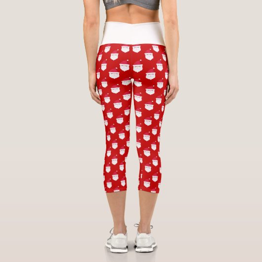Niedlicher Weihnachtsmann Oberweihnachtsmuster Hoc Capri Leggings (Rückseite)