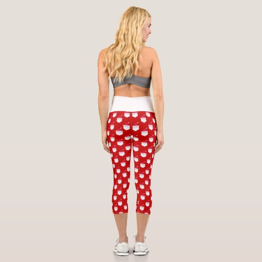 Niedlicher Weihnachtsmann Oberweihnachtsmuster Hoc Capri Leggings (Rückseite)