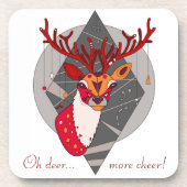 Niedlicher Weihnachtsmann (oh Hirsche... mehr Beif Getränkeuntersetzer (Vorderseite)