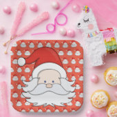 Niedlicher Weihnachtsmann Pappteller (Party)