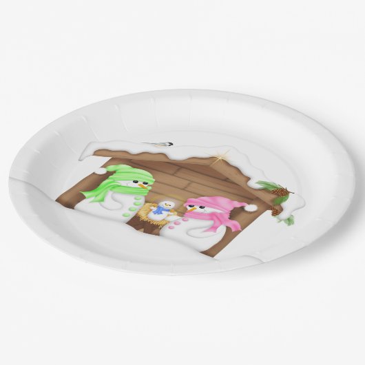 Niedlicher Weihnachtsmann Pappteller (Schrägansicht)